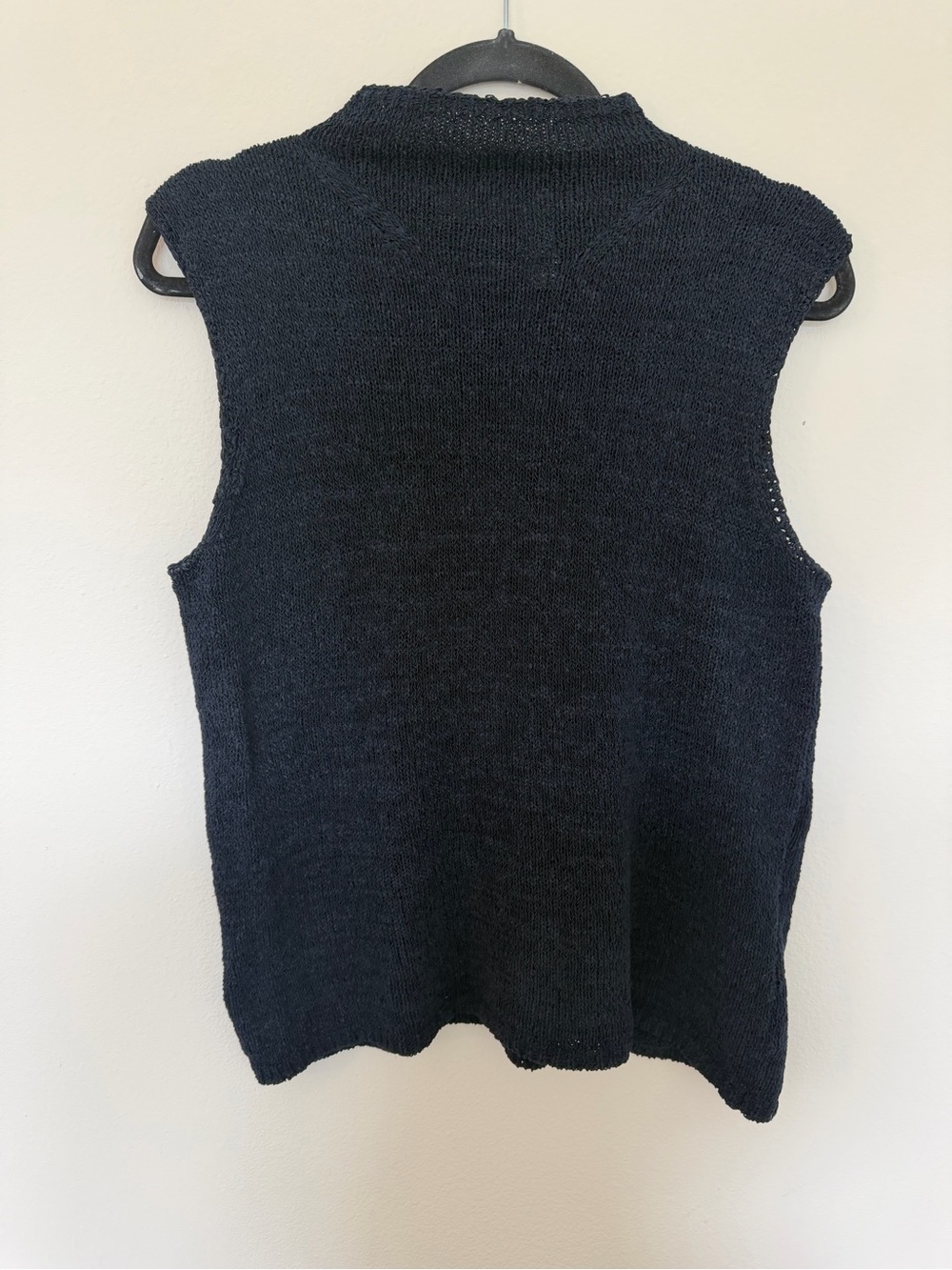 Liz Claiborne Collection Sleeveless Knit Sweater Tank XL Navy Mock Neck